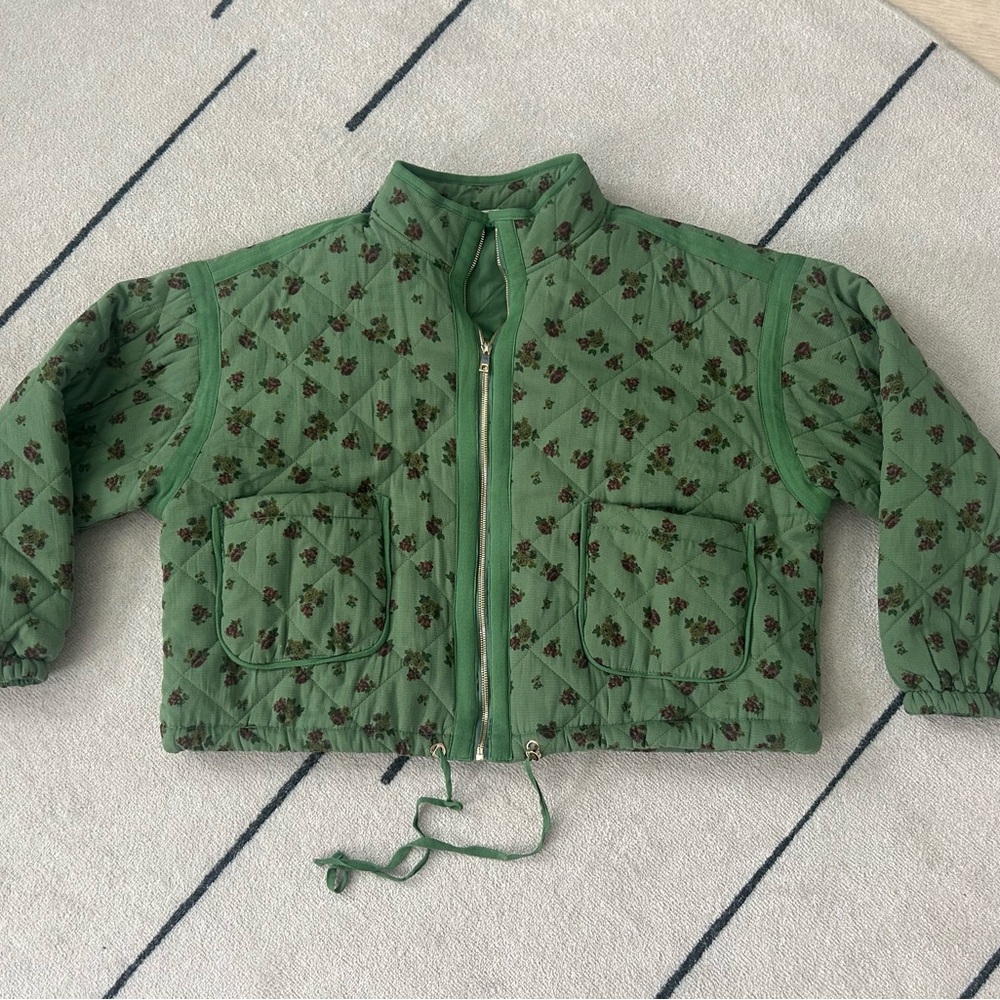 Kids Green Quilted Jacket